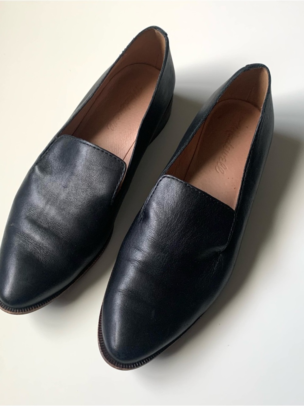 Madewell Orson Black Leather Slip-On Loafers
